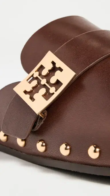 Tory Burch Mellow Stud Mules Deep Mocha/Gold 9 | Thumbnail 6