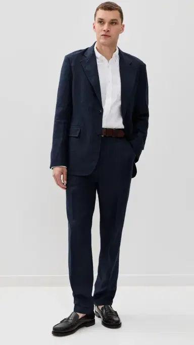 Alex Mill Standard Pleated Pants In Linen Navy 32 | Thumbnail 5