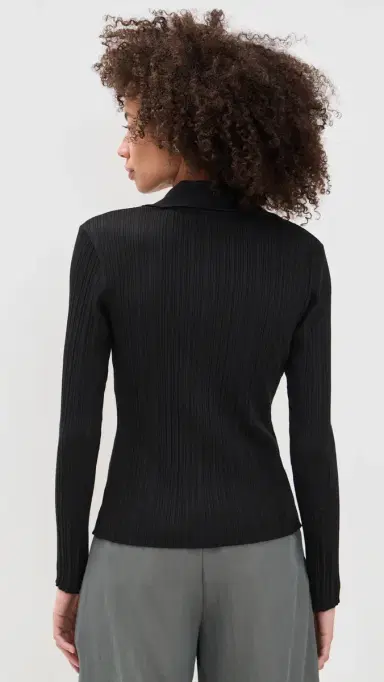 Vince Variegated Rib Polo Black | Thumbnail 3
