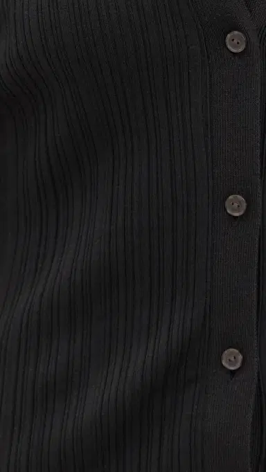 Vince Variegated Rib Polo Black | Thumbnail 6