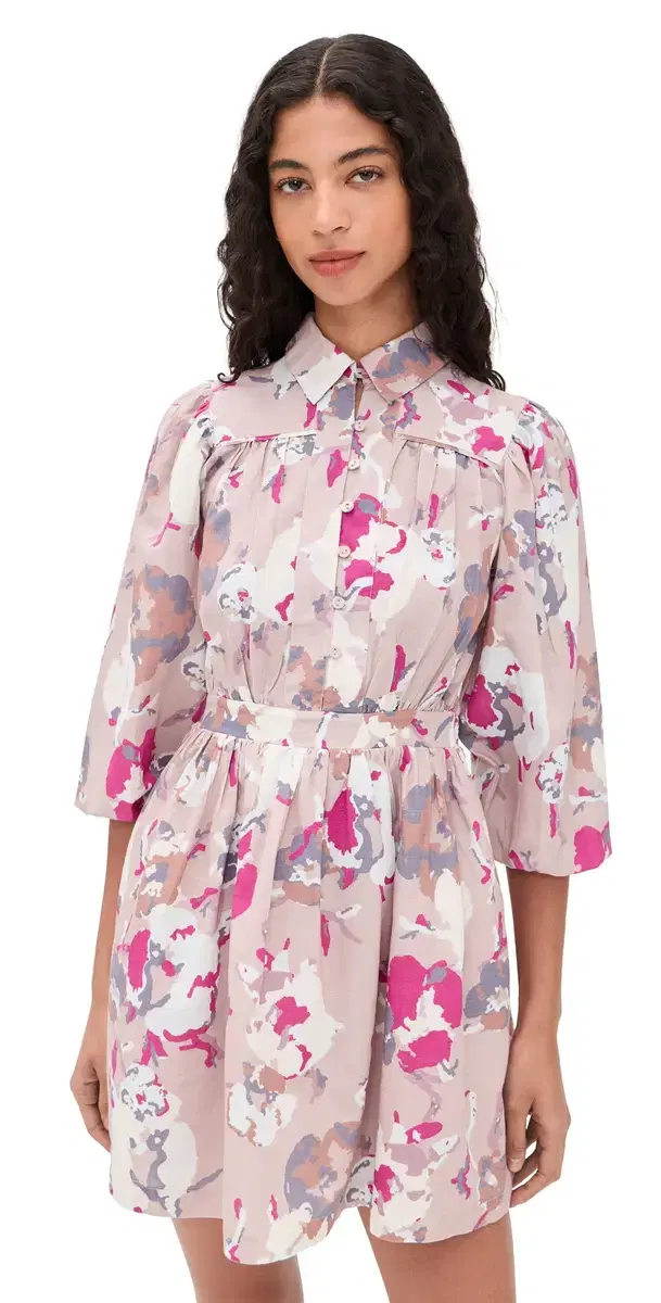 x overly Grey eigh Mini Dress Blume Print
