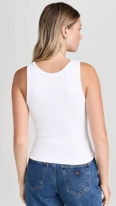 perfectwhitetee V Neck Blondie Tank White | Thumbnail 3 perfectwhitetee V Neck Blondie Tank White | Thumbnail 3