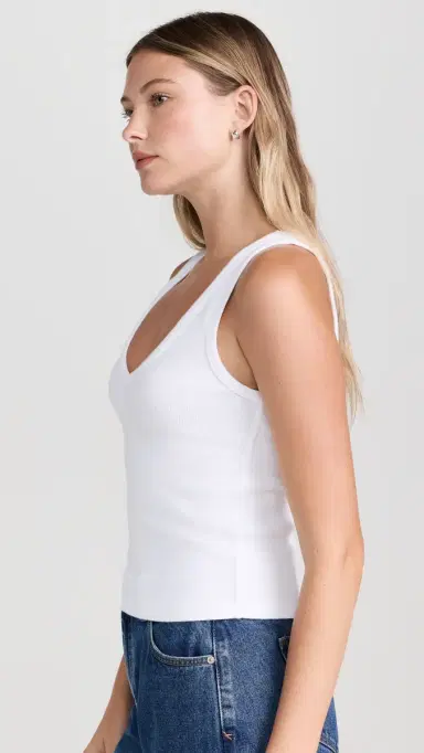 perfectwhitetee V Neck Blondie Tank White | Thumbnail 4 perfectwhitetee V Neck Blondie Tank White | Thumbnail 4