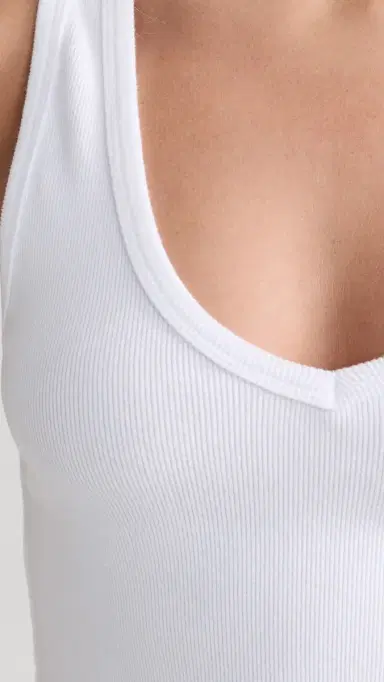 perfectwhitetee V Neck Blondie Tank White | Thumbnail 6 perfectwhitetee V Neck Blondie Tank White | Thumbnail 6