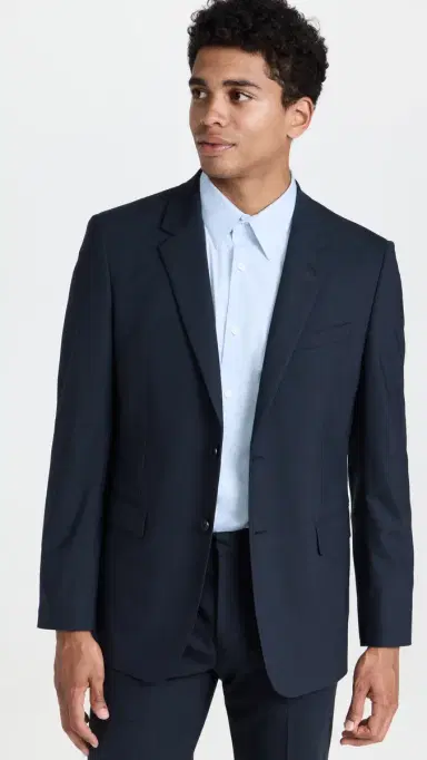 Theory Chambers Stretch Wool Blazer Navy 40L | Thumbnail 2