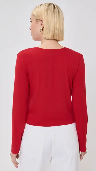 LE BOP Eloise Cropped Cardigan Crimson L | Thumbnail 4