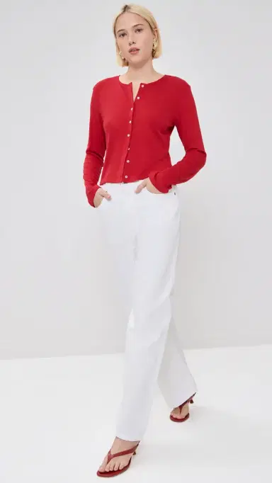 LE BOP Eloise Cropped Cardigan Crimson L | Thumbnail 6