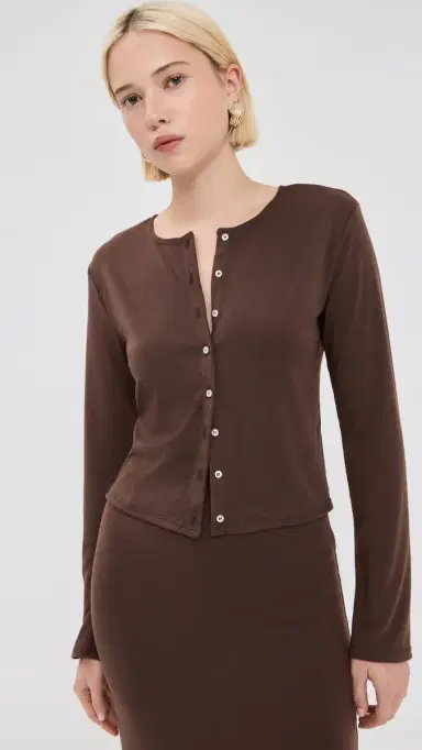 LE BOP Eloise Cropped Cardigan Chocolate M | Thumbnail 3