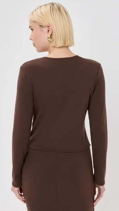 LE BOP Eloise Cropped Cardigan Chocolate M | Thumbnail 4