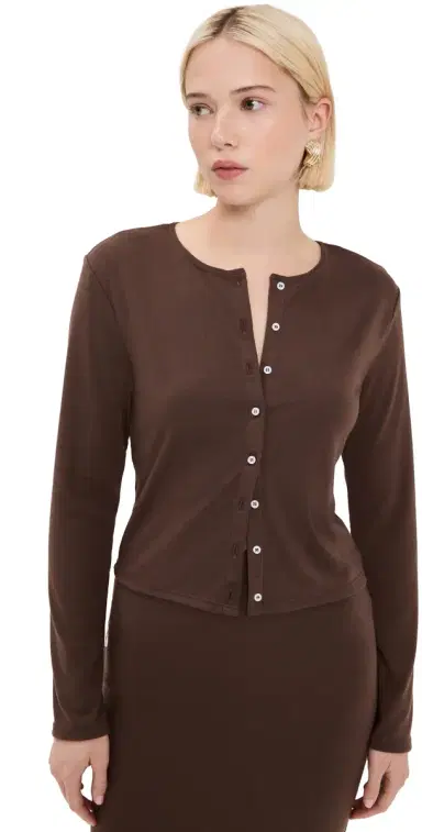 LE BOP Eloise Cropped Cardigan Chocolate M | Thumbnail 1