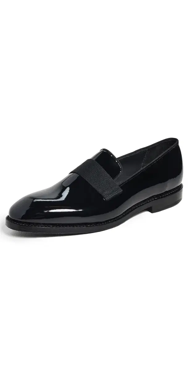 James Patent Leather Slip On Tuxedo Shoes Black 001