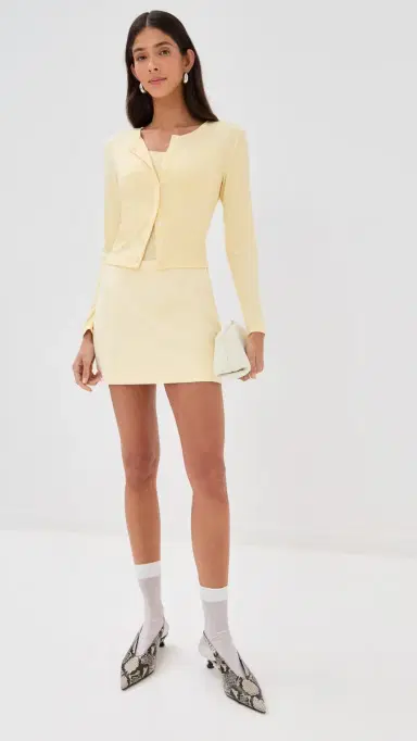 LE BOP Eloise Cropped Cardigan Butter Yellow L | Thumbnail 5