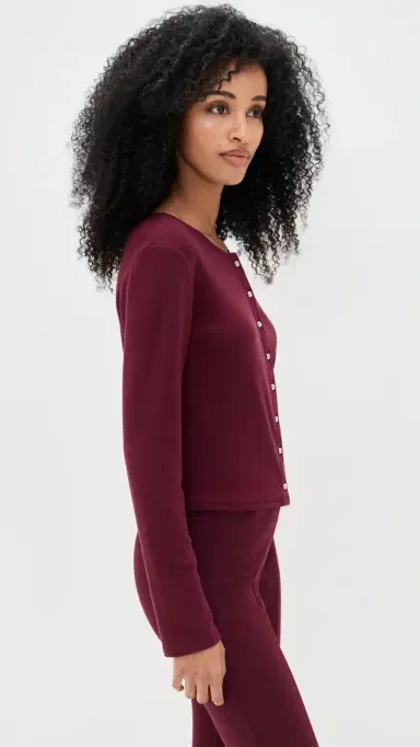 LE BOP Eloise Cropped Cardigan Burgundy S | Thumbnail 4