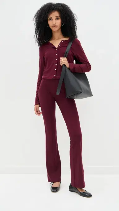 LE BOP Eloise Cropped Cardigan Burgundy S | Thumbnail 5