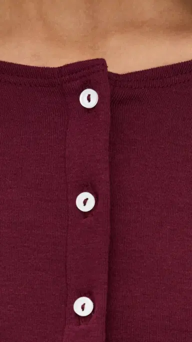 LE BOP Eloise Cropped Cardigan Burgundy S | Thumbnail 6