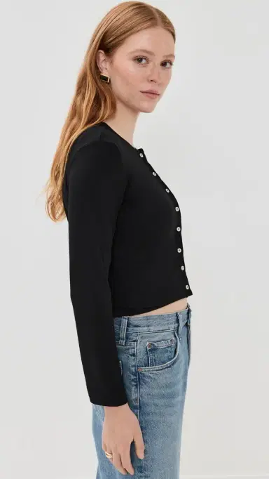 LE BOP Eloise Cropped Cardigan Black XL | Thumbnail 4 LE BOP Eloise Cropped Cardigan Black XL | Thumbnail 4