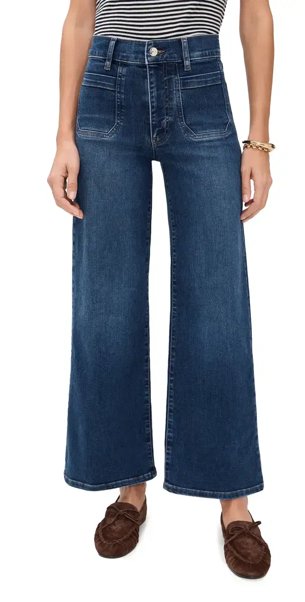 FRAME Petite Le Pixie Slim Palazzo Modernist Pocket Jeans Savior