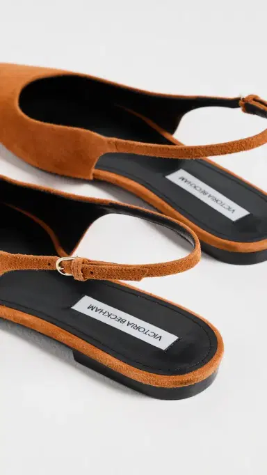 Victoria Beckham Victoria Slingback Flats Bronze | Thumbnail 4