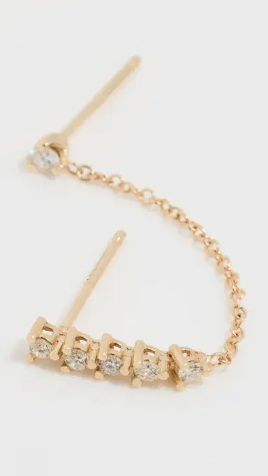 Zoë Chicco 14k Gold Tennis Collection Double Sided Diamond Earring Yellow Gold One Size | Thumbnail 5