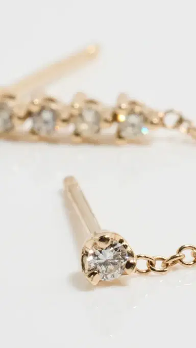 Zoë Chicco 14k Gold Tennis Collection Double Sided Diamond Earring Yellow Gold One Size | Thumbnail 6