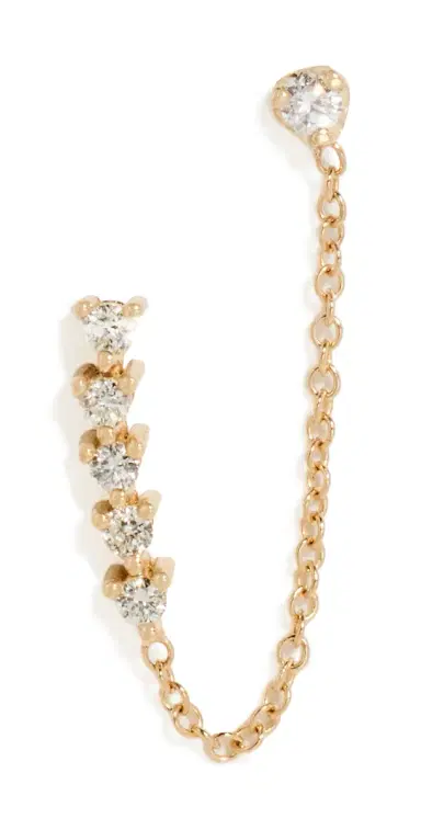 Zoë Chicco 14k Gold Tennis Collection Double Sided Diamond Earring Yellow Gold One Size | Thumbnail 1