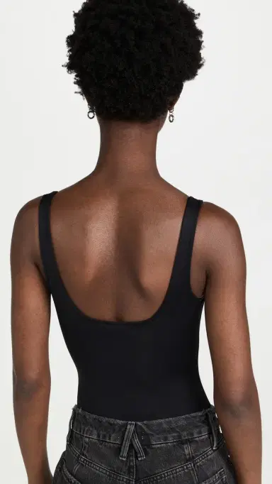 GOOD AMERICAN Sculpting Modern Tank Thong Bodysuit Black001 | Thumbnail 3