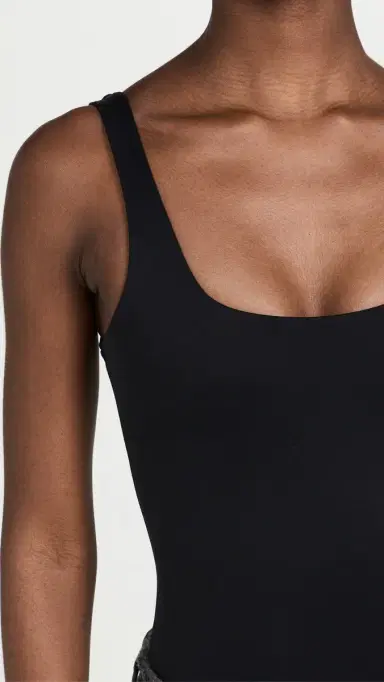 GOOD AMERICAN Sculpting Modern Tank Thong Bodysuit Black001 | Thumbnail 6