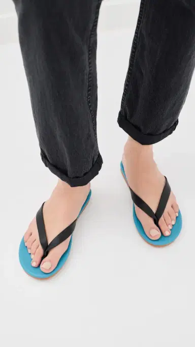 Ancient Greek Sandals Saionara Flip Flops Black/Blue | Thumbnail 3