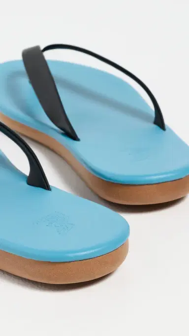 Ancient Greek Sandals Saionara Flip Flops Black/Blue | Thumbnail 4