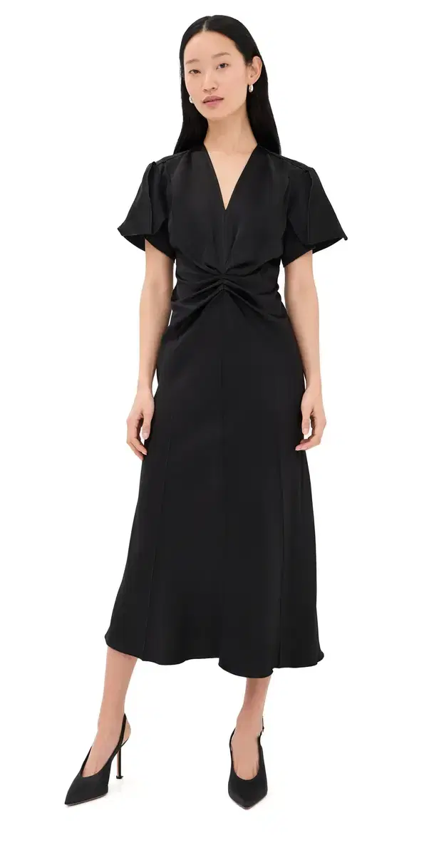 Victoria Beckham Eve Midi Dress Black