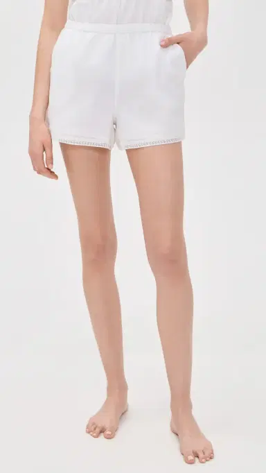 Petite Plume Voile Luna Cami Shorts Pajama Set White | Thumbnail 5