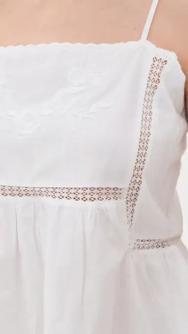 Petite Plume Voile Luna Cami Shorts Pajama Set White | Thumbnail 6