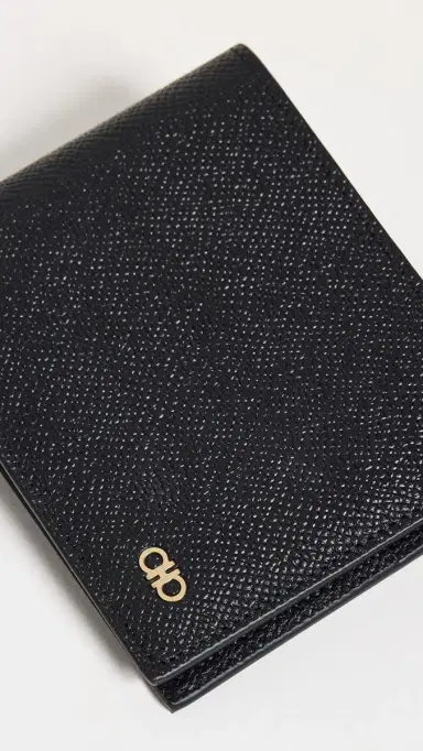 FERRAGAMO Micro Gancio 6CC Bifold Wallet Nero One Size | Thumbnail 4