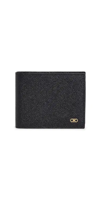 FERRAGAMO Micro Gancio 6CC Bifold Wallet Nero One Size | Thumbnail 1