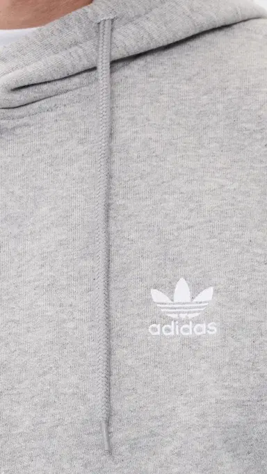 Adidas Trefoil Essentials Hoodie Medium Grey Heather/White L | Thumbnail 6