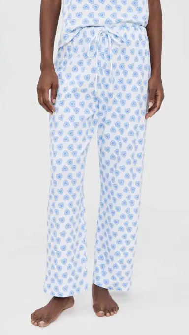 Hill House Home The Kelly Pajama Set Doily Heart/Blue | Thumbnail 5 Hill House Home The Kelly Pajama Set Doily Heart/Blue | Thumbnail 5