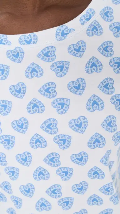 Hill House Home The Kelly Pajama Set Doily Heart/Blue | Thumbnail 6 Hill House Home The Kelly Pajama Set Doily Heart/Blue | Thumbnail 6