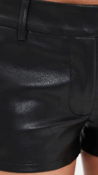 LIONESS Faux Leather In Motion Mini Shorts Onyx | Thumbnail 6 LIONESS Faux Leather In Motion Mini Shorts Onyx | Thumbnail 6