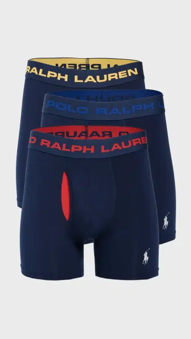 Polo Ralph Lauren Underwear Perfect Pouch odal Boxer Briefs 3 Pack Cruise Navy | Thumbnail 2