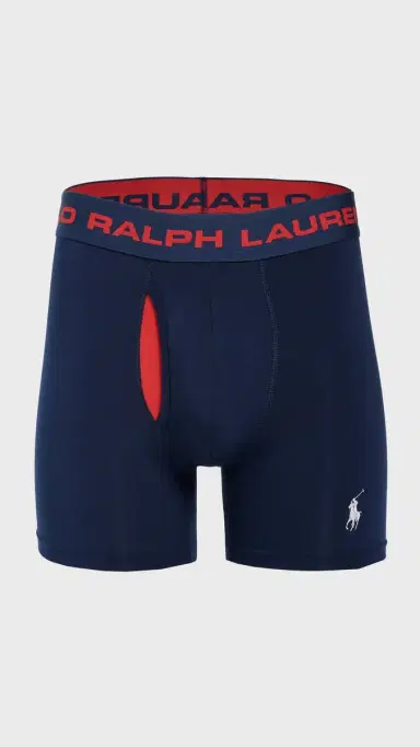 Polo Ralph Lauren Underwear Perfect Pouch odal Boxer Briefs 3 Pack Cruise Navy | Thumbnail 3