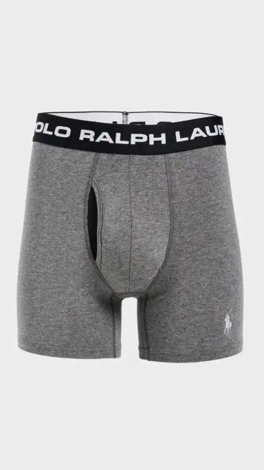 Polo Ralph Lauren Underwear Perfect Pouch odal Boxer Briefs 3 Pack Andover/Charcoal/Polo Black | Thumbnail 3 Polo Ralph Lauren Underwear Perfect Pouch odal Boxer Briefs 3 Pack Andover/Charcoal/Polo Black | Thumbnail 3