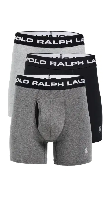 Polo Ralph Lauren Underwear Perfect Pouch odal Boxer Briefs 3 Pack Andover/Charcoal/Polo Black | Thumbnail 6 Polo Ralph Lauren Underwear Perfect Pouch odal Boxer Briefs 3 Pack Andover/Charcoal/Polo Black | Thumbnail 6