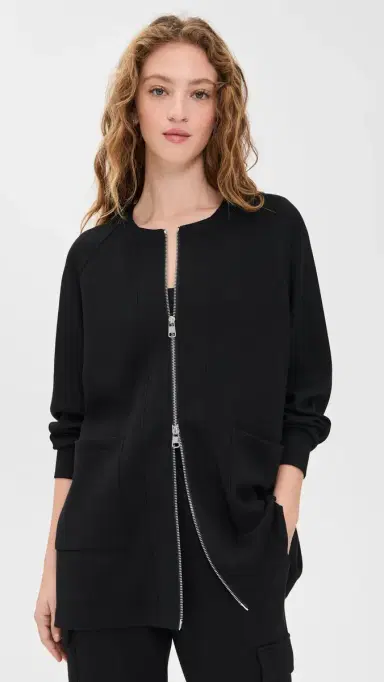 Varley Augusta Zip-Through Sweatshirt Black | Thumbnail 2