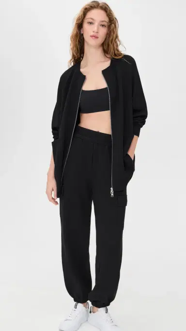 Varley Augusta Zip-Through Sweatshirt Black | Thumbnail 5