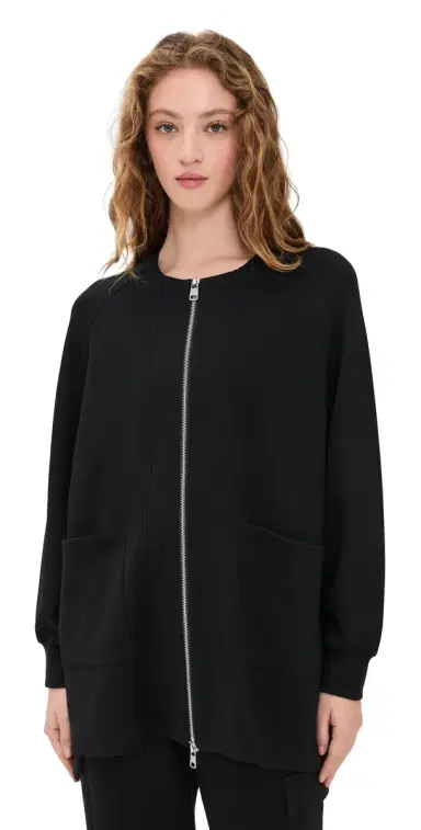 Varley Augusta Zip-Through Sweatshirt Black | Thumbnail 1