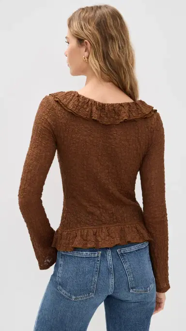 Bailey Rose Brown ong Sleeve Blouse Brown | Thumbnail 3 Bailey Rose Brown ong Sleeve Blouse Brown | Thumbnail 3