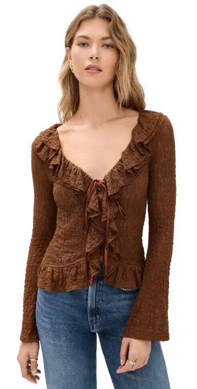 Bailey Rose Brown ong Sleeve Blouse Brown | Thumbnail 1 Bailey Rose Brown ong Sleeve Blouse Brown | Thumbnail 1