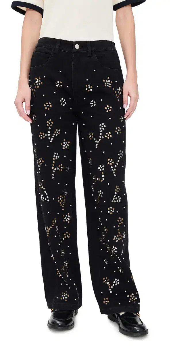 Etta Denim Studded Jeans Black