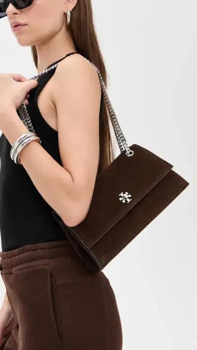 Tory Burch Kira Turnlock Suede Shoulder Bag | Thumbnail 3 Tory Burch Kira Turnlock Suede Shoulder Bag | Thumbnail 3