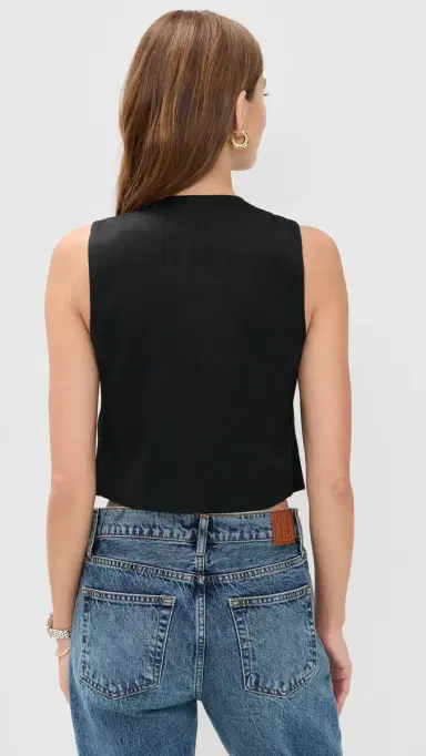 LE BOP Simone Satin Vest Black 6 | Thumbnail 3 LE BOP Simone Satin Vest Black 6 | Thumbnail 3